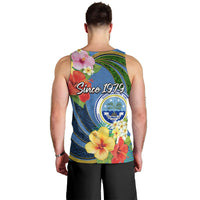 Micronesia Constitution Day Men Tank Top Hibiscus and Tapa Tribal Pattern LT03 - Polynesian Pride