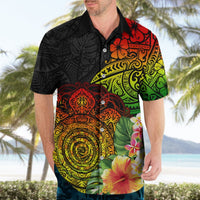 Polynesia Victory Day Hawaiian Shirt Tribal Turtle and Hibiscus LT03 - Polynesian Pride