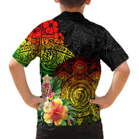Polynesia Victory Day Hawaiian Shirt Tribal Turtle and Hibiscus LT03 - Polynesian Pride
