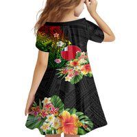 Wallis and Futuna Victory Day Family Matching Long Sleeve Bodycon Dress and Hawaiian Shirt Tribal Polynesian Tattoo and Hibiscus Flower LT03 - Polynesian Pride