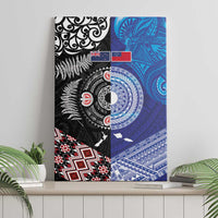 Samoa and Aotearoa Together Canvas Wall Art Tatau Art Tattoos-Taniko and Maori with Fern