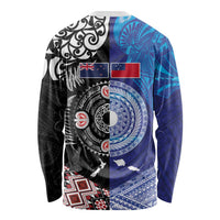 Samoa and Aotearoa Together Long Sleeve Shirt Tatau Art Tattoos-Taniko and Maori with Fern