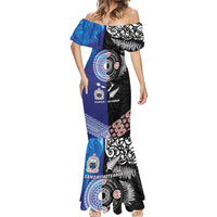 Samoa and Aotearoa Together Mermaid Dress Tatau Art Tattoos-Taniko and Maori with Fern