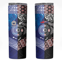 Samoa and Aotearoa Together Skinny Tumbler Tatau Art Tattoos-Taniko and Maori with Fern