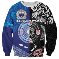 Samoa and Aotearoa Together Sweatshirt Tatau Art Tattoos-Taniko and Maori with Fern