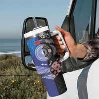 Samoa and Aotearoa Together Tumbler With Handle Tatau Art Tattoos-Taniko and Maori with Fern