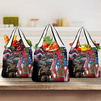 Hawaii and United States Memorial Day Grocery Bag Honor and Remember The Fallen