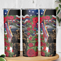 Hawaii and United States Memorial Day Skinny Tumbler -Honor and Remember The Fallen