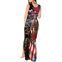 Hawaii and United States Memorial Day Tank Maxi Dress Honor and Remember The Fallen
