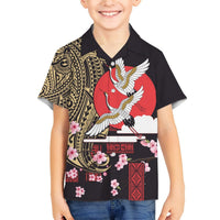 Japanese Culture and Hawaiian Tribal Hawaiian Shirt Sakura Blossom Tapa Pattern LT03 - Polynesian Pride