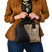 Samoa Siapo Motif Half Style Shoulder Handbag Brown Version