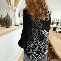 Guam Latte Stone Chamorro Culture Women Casual Shirt Tapa Pattern