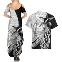 Guam Fish Hook and Palm Tree Couples Matching Summer Maxi Dress and Hawaiian Shirt Polynesian Pattern Half Style LT03 - Polynesian Pride
