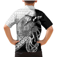 Guam Fish Hook and Palm Tree Family Matching Mermaid Dress and Hawaiian Shirt Polynesian Pattern Half Style