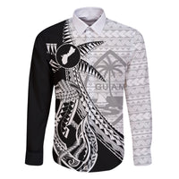 Guam Fish Hook and Palm Tree Family Matching Off Shoulder Maxi Dress and Hawaiian Shirt Polynesian Pattern Half Style