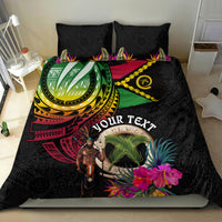 Personalised Vanuatu 44th Anniversary Bedding Set Boars Tusk and Melanesian Warrior Indipendens Dei LT03 - Polynesian Pride