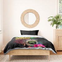 Personalised Vanuatu 44th Anniversary Bedding Set Boars Tusk and Melanesian Warrior Indipendens Dei LT03 - Polynesian Pride