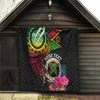 Personalised Vanuatu 44th Anniversary Quilt Boars Tusk and Melanesian Warrior Indipendens Dei