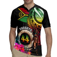 Personalised Vanuatu 44th Anniversary Rugby Jersey Boars Tusk and Melanesian Warrior Indipendens Dei LT03 - Polynesian Pride