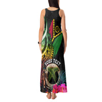 Personalised Vanuatu 44th Anniversary Tank Maxi Dress Boars Tusk and Melanesian Warrior Indipendens Dei LT03 - Polynesian Pride