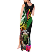 Personalised Vanuatu 44th Anniversary Tank Maxi Dress Boars Tusk and Melanesian Warrior Indipendens Dei LT03 - Polynesian Pride