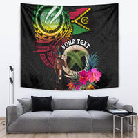 Personalised Vanuatu 44th Anniversary Tapestry Boars Tusk and Melanesian Warrior Indipendens Dei