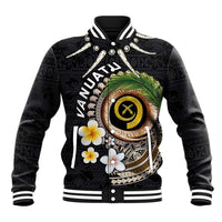 Vanuatu Independence Day Baseball Jacket Melanesian Tribal Pig Tusk with Tropical Plants