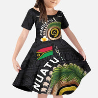 Vanuatu Independence Day Family Matching Tank Maxi Dress and Hawaiian Shirt Melanesian Tribal Pig Tusk with Tropical Plants