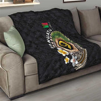 Vanuatu Independence Day Quilt Melanesian Tribal Pig Tusk with Tropical Plants