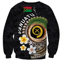 Vanuatu Independence Day Sweatshirt Melanesian Tribal Pig Tusk with Tropical Plants