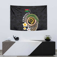 Vanuatu Independence Day Tapestry Melanesian Tribal Pig Tusk with Tropical Plants