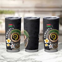 Vanuatu Independence Day Tumbler Cup Melanesian Tribal Pig Tusk with Tropical Plants