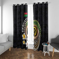 Vanuatu Independence Day Window Curtain Melanesian Tribal Pig Tusk with Tropical Plants