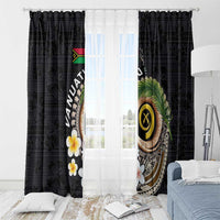 Vanuatu Independence Day Window Curtain Melanesian Tribal Pig Tusk with Tropical Plants