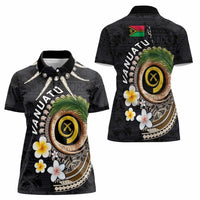 Vanuatu Independence Day Women Polo Shirt Melanesian Tribal Pig Tusk with Tropical Plants