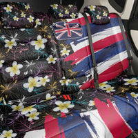 Hawaiian Flag Day Back Car Seat Cover Tropical Flowers and Leaves