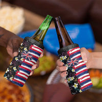 Hawaiian Flag Day 4 in 1 Can Cooler Tumbler Tropical Flowers and Leaves