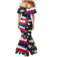 Hawaiian Flag Day Mermaid Dress Tropical Flowers and Leaves
