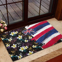 Hawaiian Flag Day Rubber Doormat Tropical Flowers and Leaves LT03 - Polynesian Pride