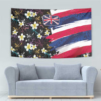 Hawaiian Flag Day Tapestry Tropical Flowers and Leaves