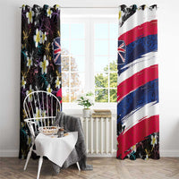 Hawaiian Flag Day Window Curtain Tropical Flowers and Leaves