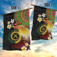 Vanuatu and Papua New Guinea Together Garden Flag Bird-of-paradise and Pig Tusk Melanesian Pattern