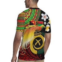 Vanuatu and Papua New Guinea Together Rugby Jersey Bird-of-paradise and Pig Tusk Melanesian Pattern