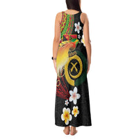 Vanuatu and Papua New Guinea Together Tank Maxi Dress Bird-of-paradise and Pig Tusk Melanesian Pattern