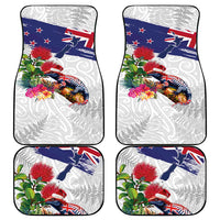 New Zealand Christmas Car Mats Meri Kirihimete-Tuatara and Pohutukawa White Color