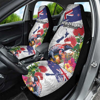 New Zealand Christmas Car Seat Cover Meri Kirihimete-Tuatara and Pohutukawa White Color