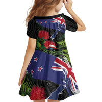 New Zealand Christmas Family Matching Off Shoulder Maxi Dress and Hawaiian Shirt Meri Kirihimete-Tuatara and Pohutukawa Black Color