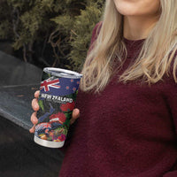 New Zealand Christmas Tumbler Cup Meri Kirihimete-Tuatara and Pohutukawa Black Color