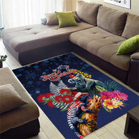 Australia and New Zealand Area Rug Merry Christmas-Tuatara and Koala with Plants Xmas Style