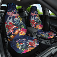 Australia and New Zealand Car Seat Cover Merry Christmas-Tuatara and Koala with Plants Xmas Style